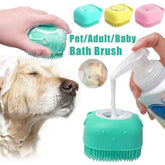 Silicone Dog Bath Massage Glove with Shampoo Dispenser