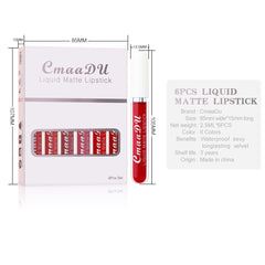 Matte Waterproof Lip Gloss Set – 6 Boxes