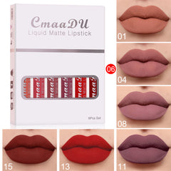 Matte Waterproof Lip Gloss Set – 6 Boxes