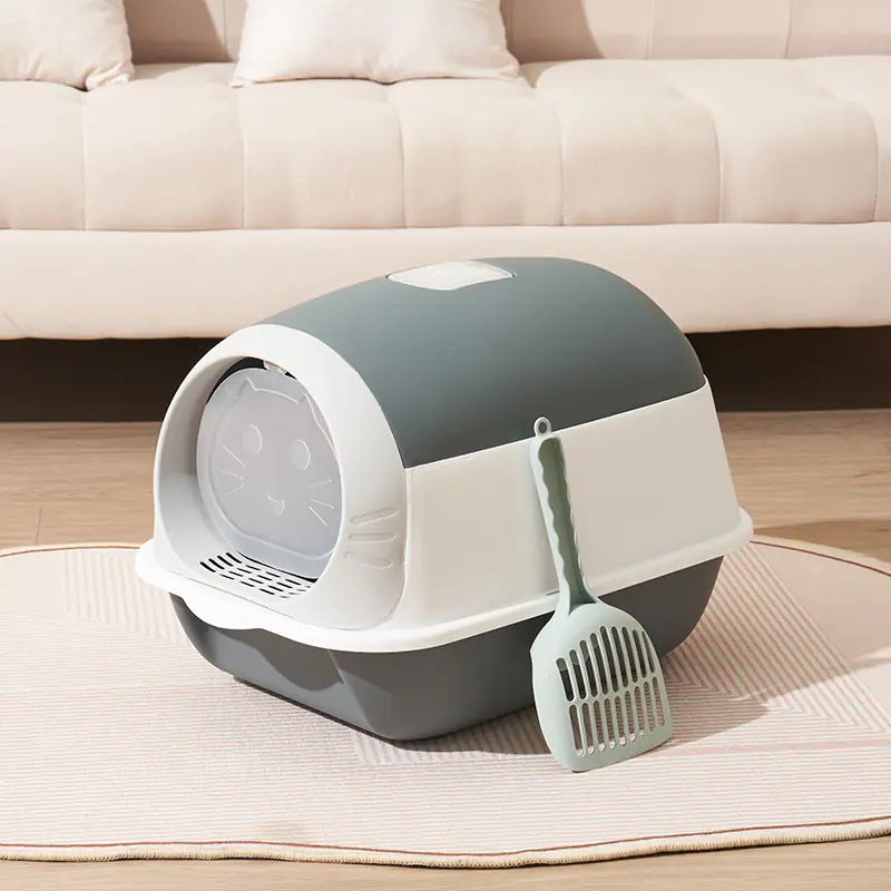 Closed Cat Litter Box with Antibacterial Features