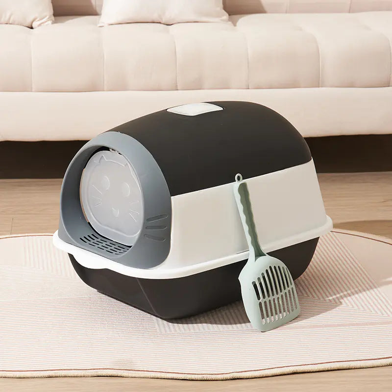 Closed Cat Litter Box with Antibacterial Features