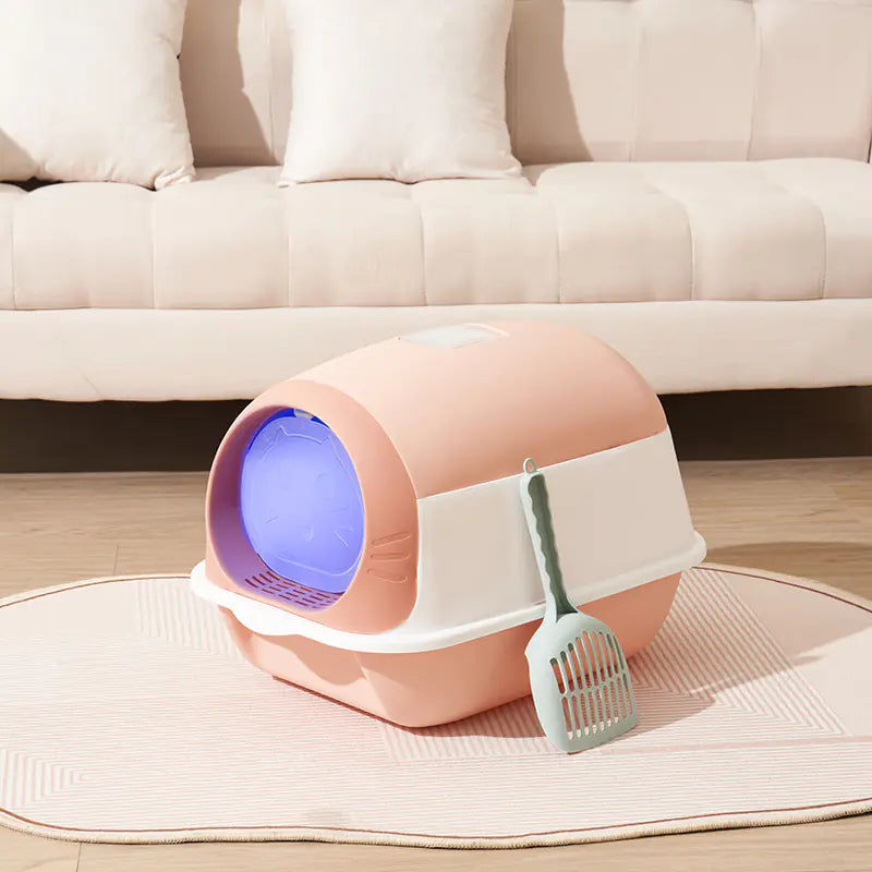 Closed Cat Litter Box with Antibacterial Features