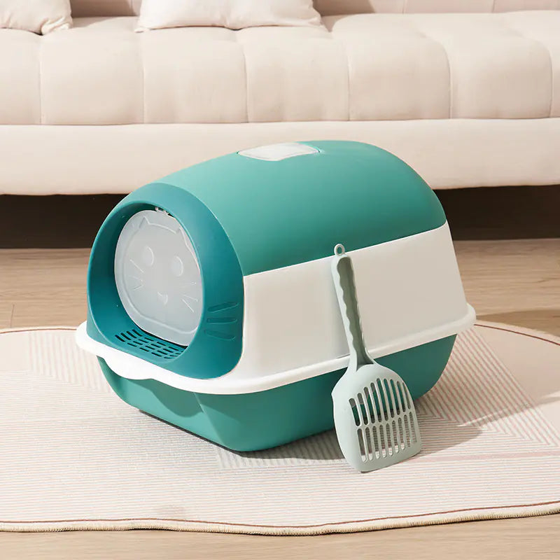 Closed Cat Litter Box with Antibacterial Features
