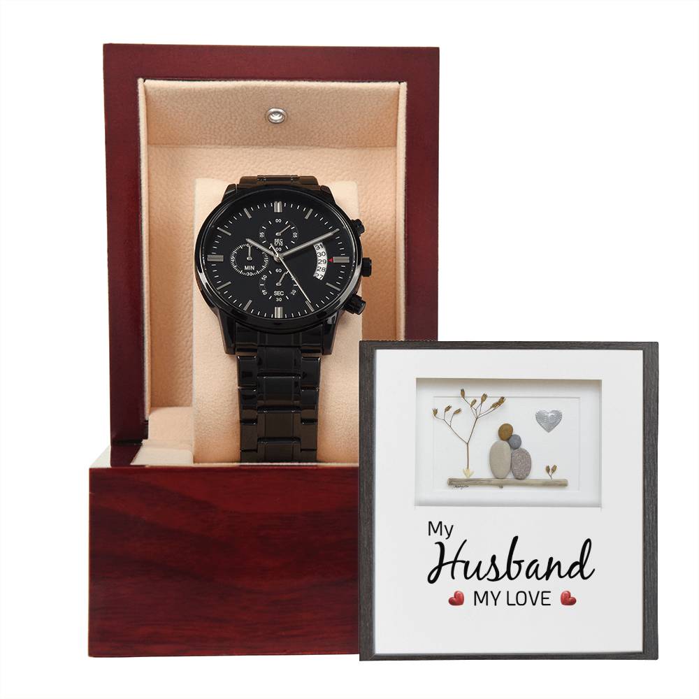 My Husband My Love - Black Chronograph Watch