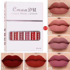 Matte Waterproof Lip Gloss Set – 6 Boxes