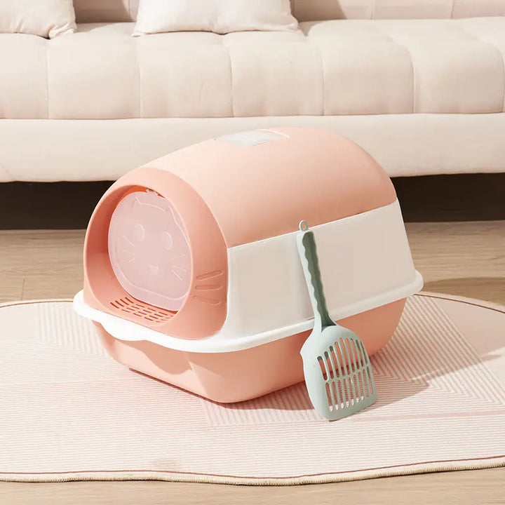 Closed Cat Litter Box with Antibacterial Features